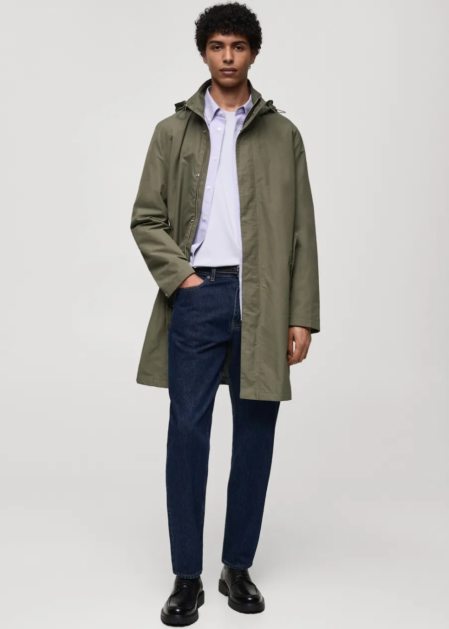 MANGO Płaszcze|Trencze*Parka z kapturem wodoodporna