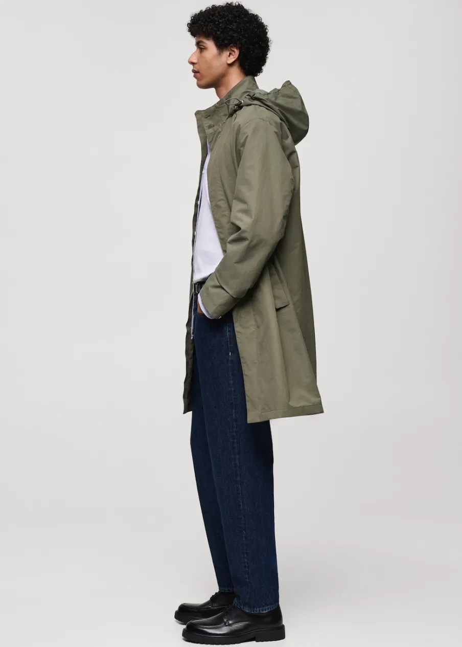 MANGO Płaszcze|Trencze*Parka z kapturem wodoodporna