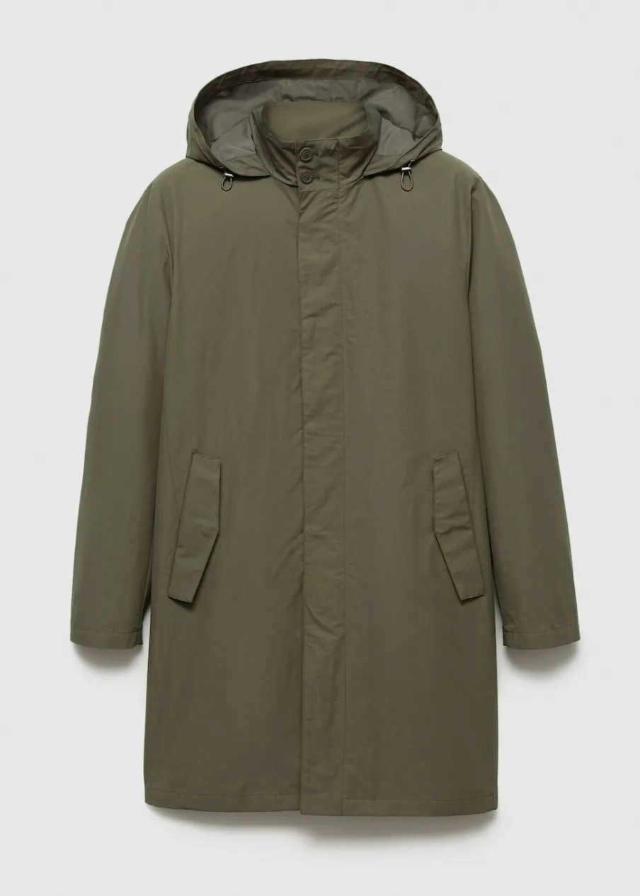 MANGO Płaszcze|Trencze*Parka z kapturem wodoodporna