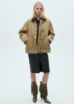 MANGO Płaszcze|Kurtki*Parka z kontrastowym kołnierzem i kieszeniami