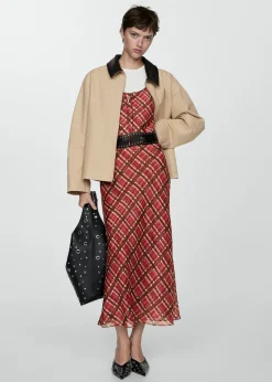 MANGO Kurtki*Parka z kontrastowym kołnierzem