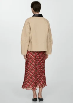 MANGO Kurtki*Parka z kontrastowym kołnierzem