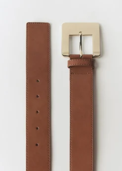 MANGO Paski|Akcesoria Skórzane*Pasek skórzany z dużą klamrą