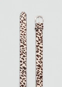 MANGO Paski*Pasek skórzany ze zwierzęcym wzorem