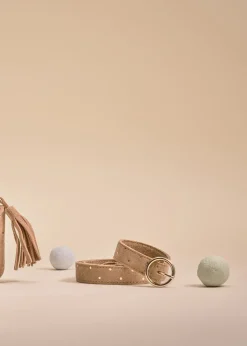 Dzieci MANGO Więcej Akcesoriów*Pasek ze skóry w groszki