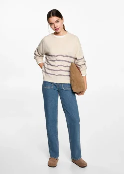 MANGO Swetry I Kardigany*Pasiasty sweter w ósemki