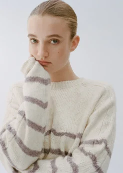 MANGO Swetry I Kardigany*Pasiasty sweter w ósemki