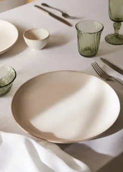 MANGO Zastawa Stołowa*Płaski talerz z kamionki z obwódką