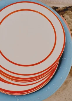 MANGO Zastawa Stołowa*Płaski talerz z kamionki z podwójną obwódką