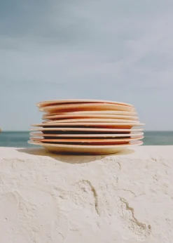 MANGO Zastawa Stołowa*Płaski talerz z kamionki z podwójną obwódką