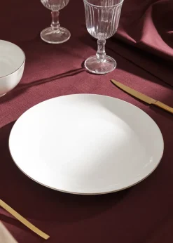 MANGO Zastawa Stołowa*Płaski talerz z porcelany kostnej z obwódką