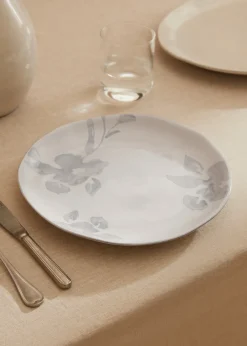 MANGO Zastawa Stołowa*Płaski talerz z terakoty w kwiaty