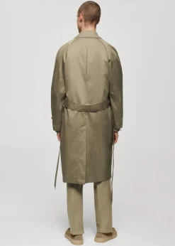 MANGO Płaszcze|Trencze*Płaszcz bawełniany z paskiem