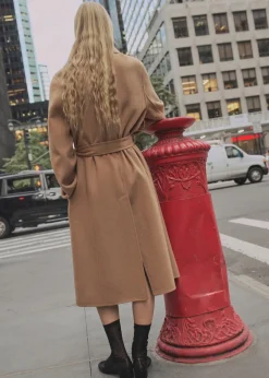 MANGO Płaszcze*Płaszcz handmade z paskiem