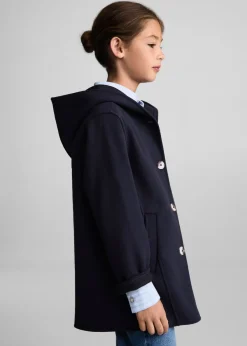 Dzieci MANGO Płaszcze I Kurtki*Płaszcz na guziki z kapturem