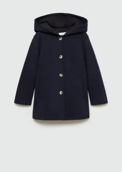 Dzieci MANGO Płaszcze I Kurtki*Płaszcz na guziki z kapturem