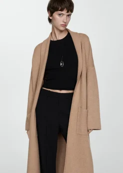 MANGO Płaszcze|Kurtki*Płaszcz oversize z dzianiny z kieszeniami