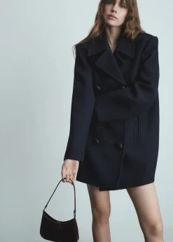 MANGO Płaszcze*Płaszcz usztywniany z wełny oversize