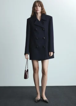 MANGO Płaszcze*Płaszcz usztywniany z wełny oversize