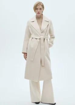 MANGO Płaszcze*Płaszcz wełniany handmade z paskiem
