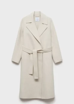 MANGO Płaszcze*Płaszcz wełniany handmade z paskiem