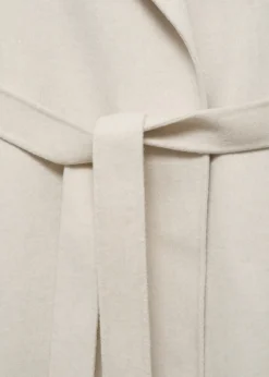 MANGO Płaszcze*Płaszcz wełniany handmade z paskiem