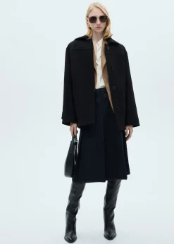 MANGO Płaszcze*Płaszcz wełniany midi na guziki
