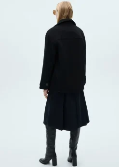 MANGO Płaszcze*Płaszcz wełniany midi na guziki