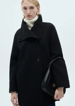 MANGO Płaszcze*Płaszcz wełniany midi z otulającym szyję kołnierzem