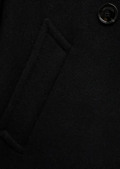 MANGO Płaszcze*Płaszcz wełniany midi z otulającym szyję kołnierzem