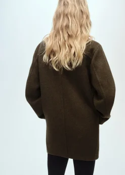 MANGO Płaszcze*Płaszcz wełniany midi z otulającym szyję kołnierzem