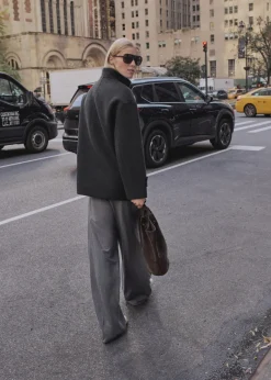 MANGO Płaszcze*Płaszcz wełniany midi z wysokim kołnierzem