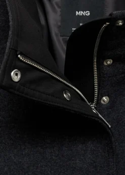 MANGO Płaszcze*Płaszcz wełniany midi z wysokim kołnierzem