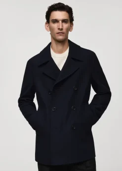 MANGO Płaszcze*Płaszcz wełniany z dwurzędowym zapięciem na guziki