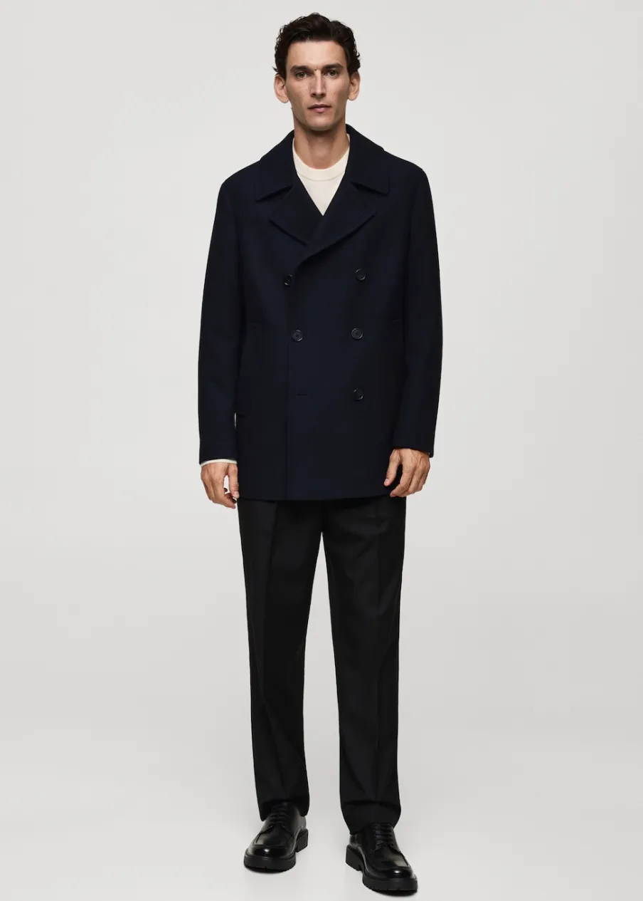 MANGO Płaszcze*Płaszcz wełniany z dwurzędowym zapięciem na guziki
