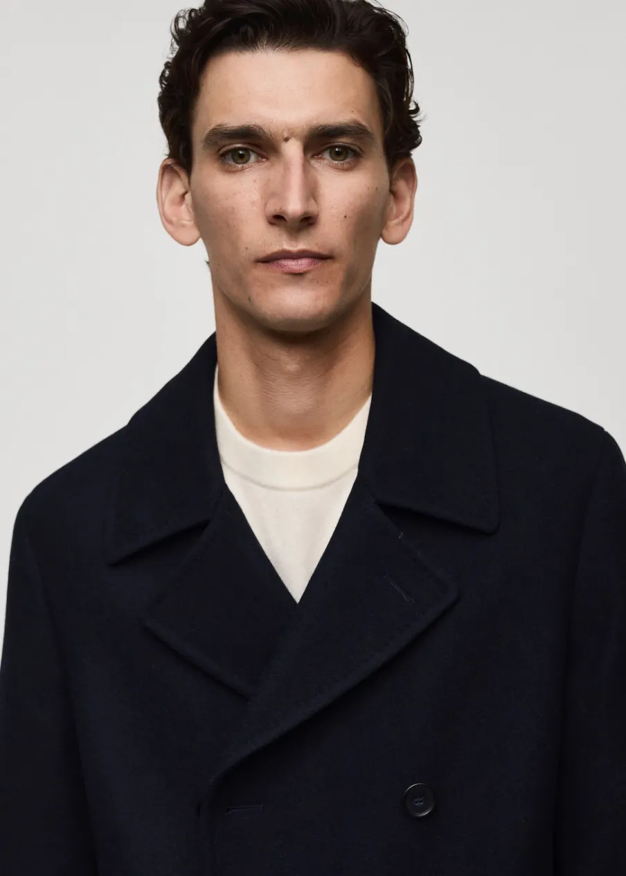 MANGO Płaszcze*Płaszcz wełniany z dwurzędowym zapięciem na guziki