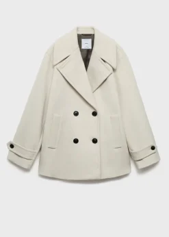 MANGO Płaszcze*Płaszcz wełniany z dwurzędowym zapięciem na guziki