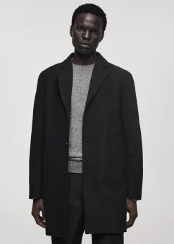 MANGO Płaszcze*Płaszcz wełniany z kapturem i pikowaną podszewką