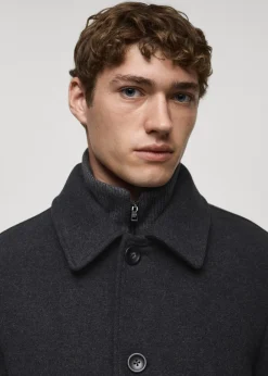 MANGO Płaszcze*Płaszcz wełniany z odpinanym kołnierzem