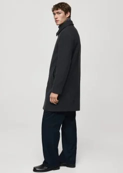 MANGO Płaszcze*Płaszcz wełniany z odpinanym kołnierzem