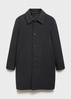 MANGO Płaszcze*Płaszcz wełniany z odpinanym kołnierzem