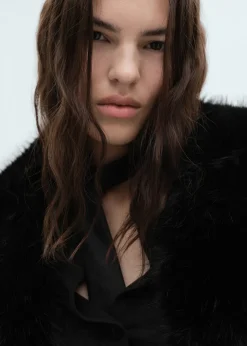 MANGO Płaszcze*Płaszcz wełniany z odpinanym kołnierzem futrzanym