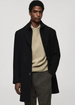 MANGO Płaszcze*Płaszcz wełniany z odpinanym kołnierzem