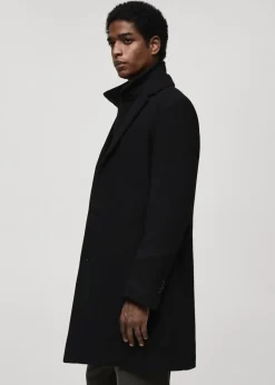MANGO Płaszcze*Płaszcz wełniany z odpinanym kołnierzem