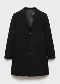 MANGO Płaszcze*Płaszcz wełniany z odpinanym kołnierzem