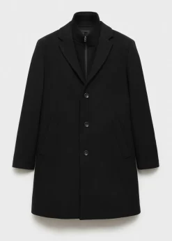 MANGO Płaszcze*Płaszcz wełniany z odpinanym kołnierzem