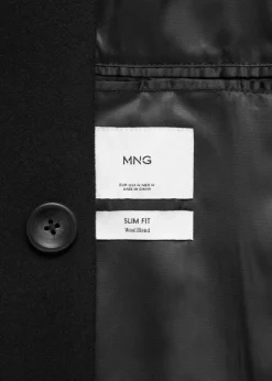 MANGO Płaszcze*Płaszcz wełniany z odpinanym kołnierzem