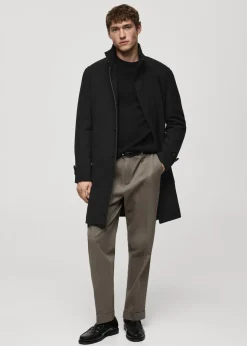 MANGO Płaszcze*Płaszcz wełniany z pikowaną podszewką