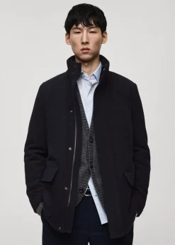 MANGO Płaszcze*Płaszcz wełniany z pikowaną podszewką