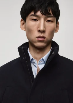 MANGO Płaszcze*Płaszcz wełniany z pikowaną podszewką